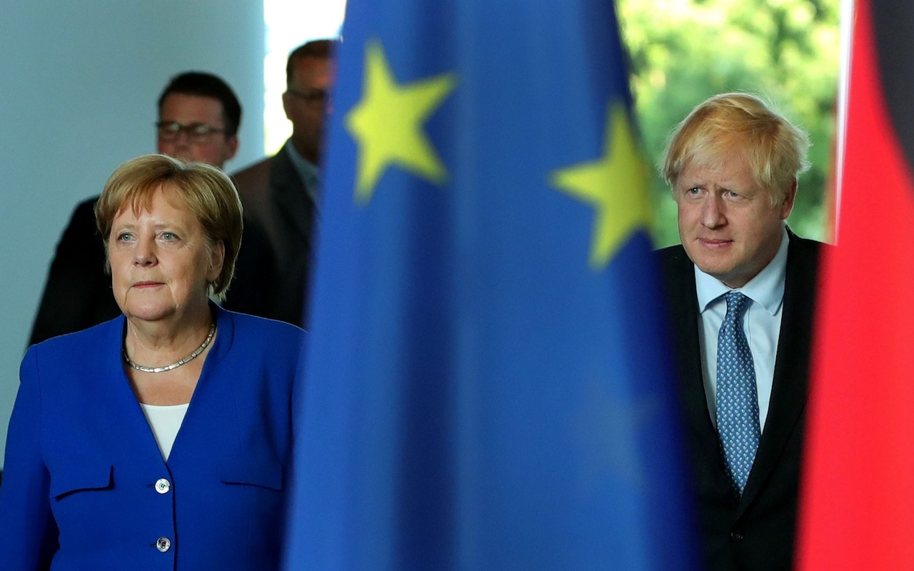Angela Merkel and Boris Johnson in Berlin last August (Photo: telegraph.co.uk)